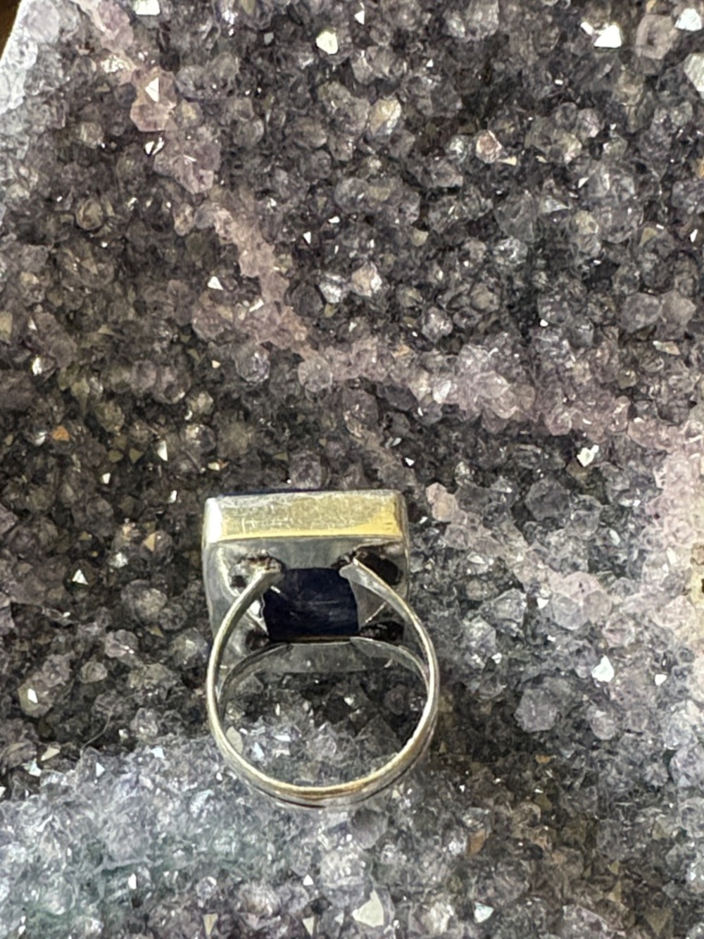 Blue Sodalite Rectangular Silver ring - Picture 6 of 6